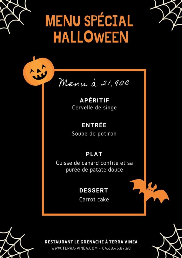 Menu Terr'Halloween 2021